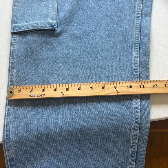 New 90s 80s Vintage BAGGY Cargo 38x30 Nu Wear Hip Hop Skateboard Lightwash Jeans - Picture 5 of 12